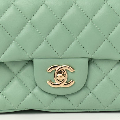Chanel Lambskin Quilted Mini Rectangular Flap Light Green 10 of 11