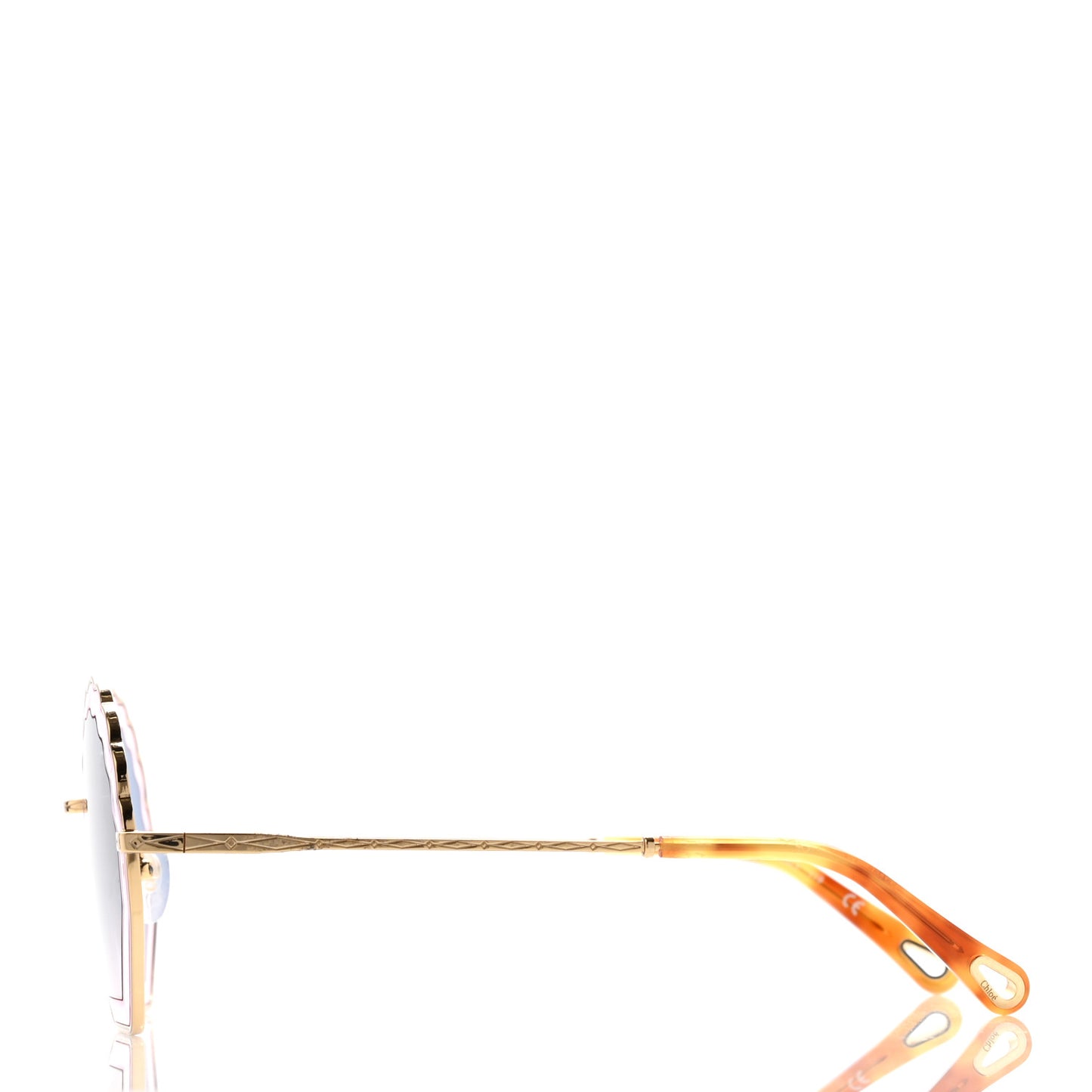 Scalloped Sunglasses CE147S Gold Blue Pink