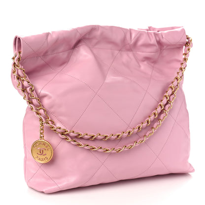 Chanel Shiny Calfskin Quilted Small Chanel 22 Pink 4 of 10