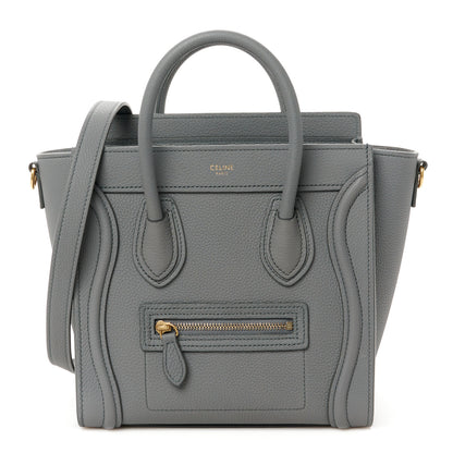 Celine Drummed Calfskin Nano Luggage Kohl 1 of 10