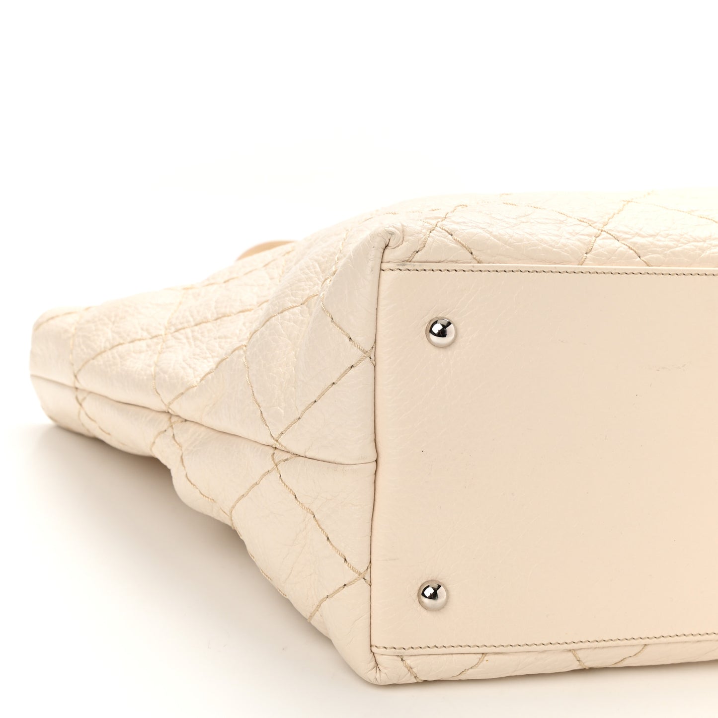 Glazed Calfskin Large On The Road Tote Beige Clair