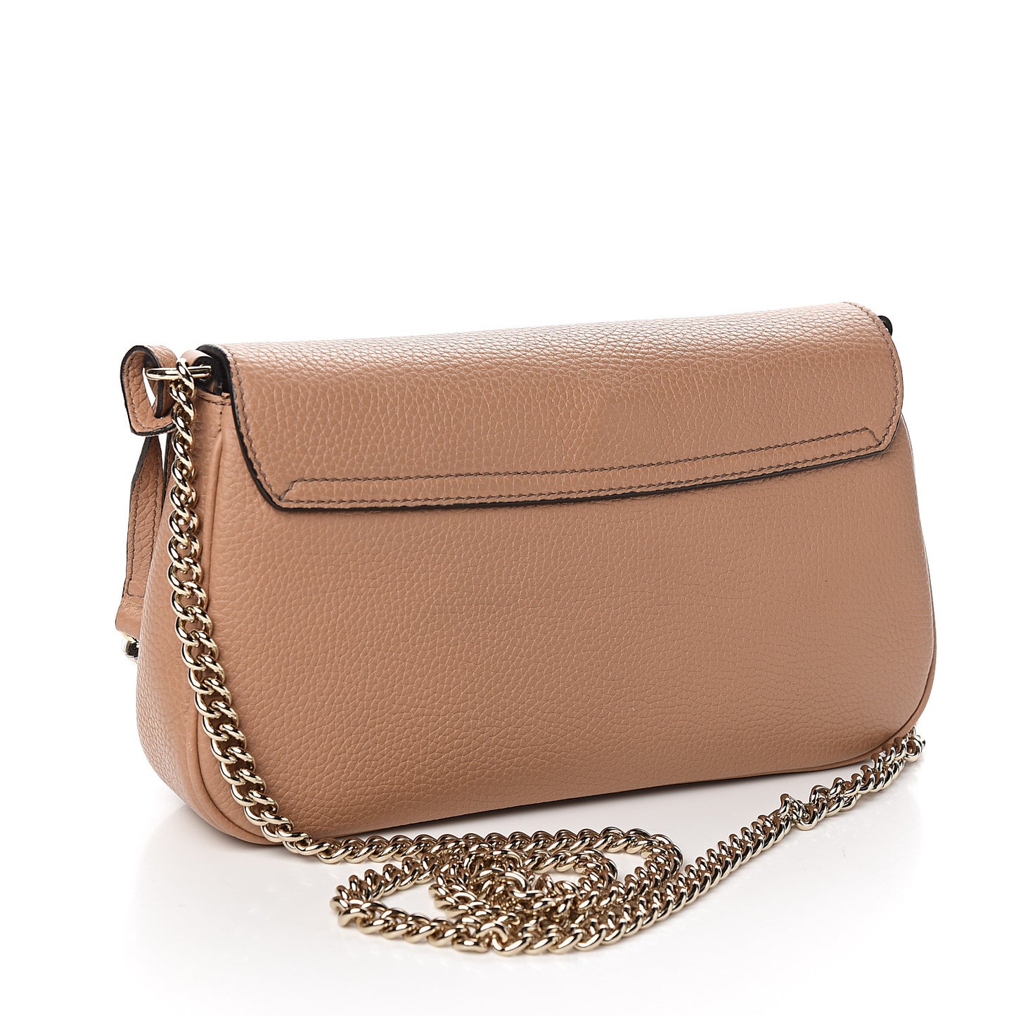 Pebbled Calfskin Medium Soho Flap Crossbody Camelia