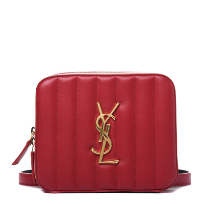 Saint Laurent Lambskin Matelasse Vicky Monogram Belt Bag Eros Red 1 of 14