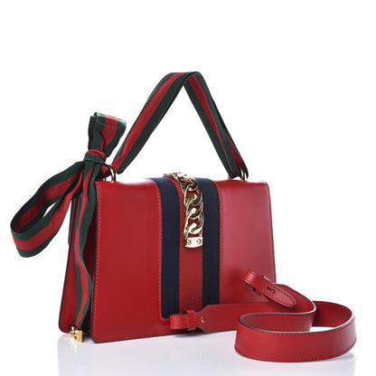 Gucci Calfskin Small Sylvie Shoulder Bag Hibiscus Red 4 of 18