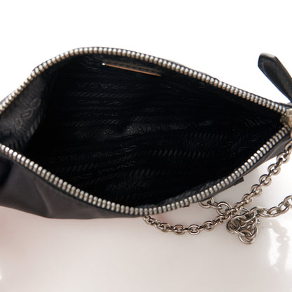 Prada Tessuto Nylon Dog Chain Pouch Black 5 of 10