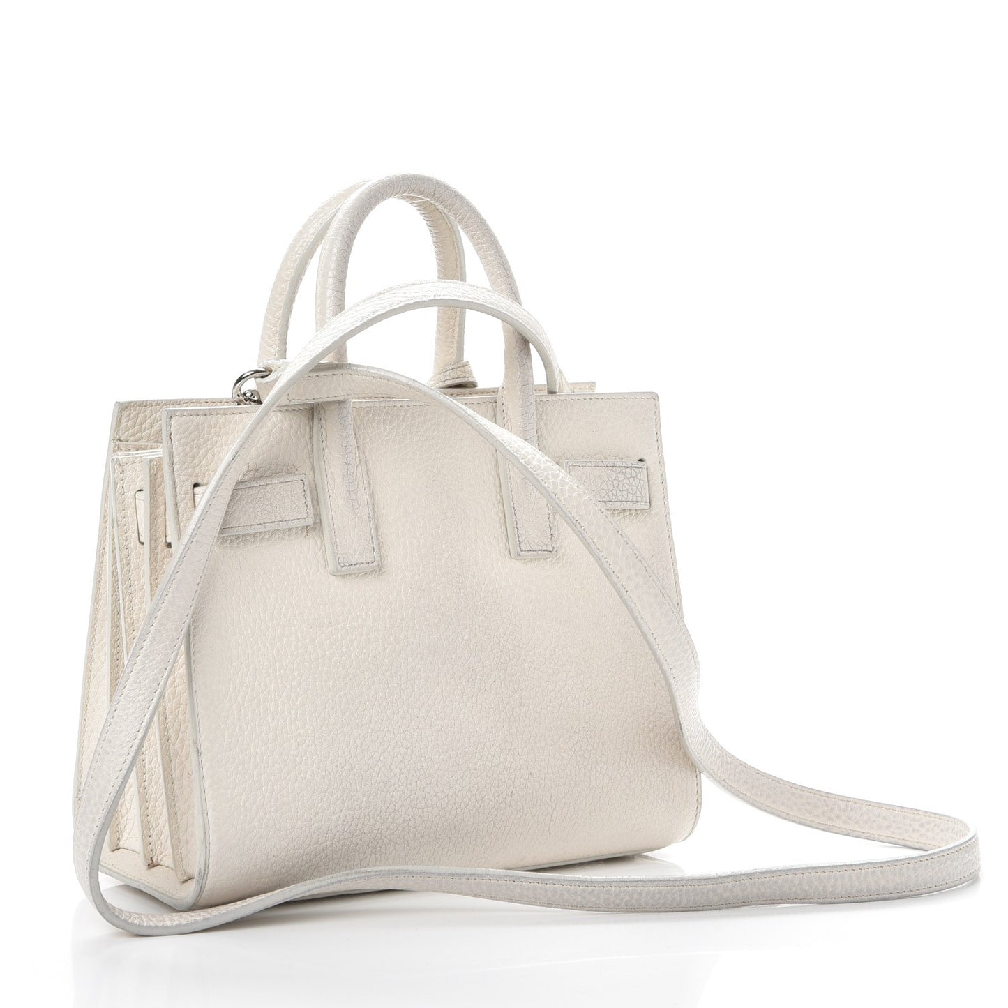 Calfskin Nano Sac de Jour Dove White
