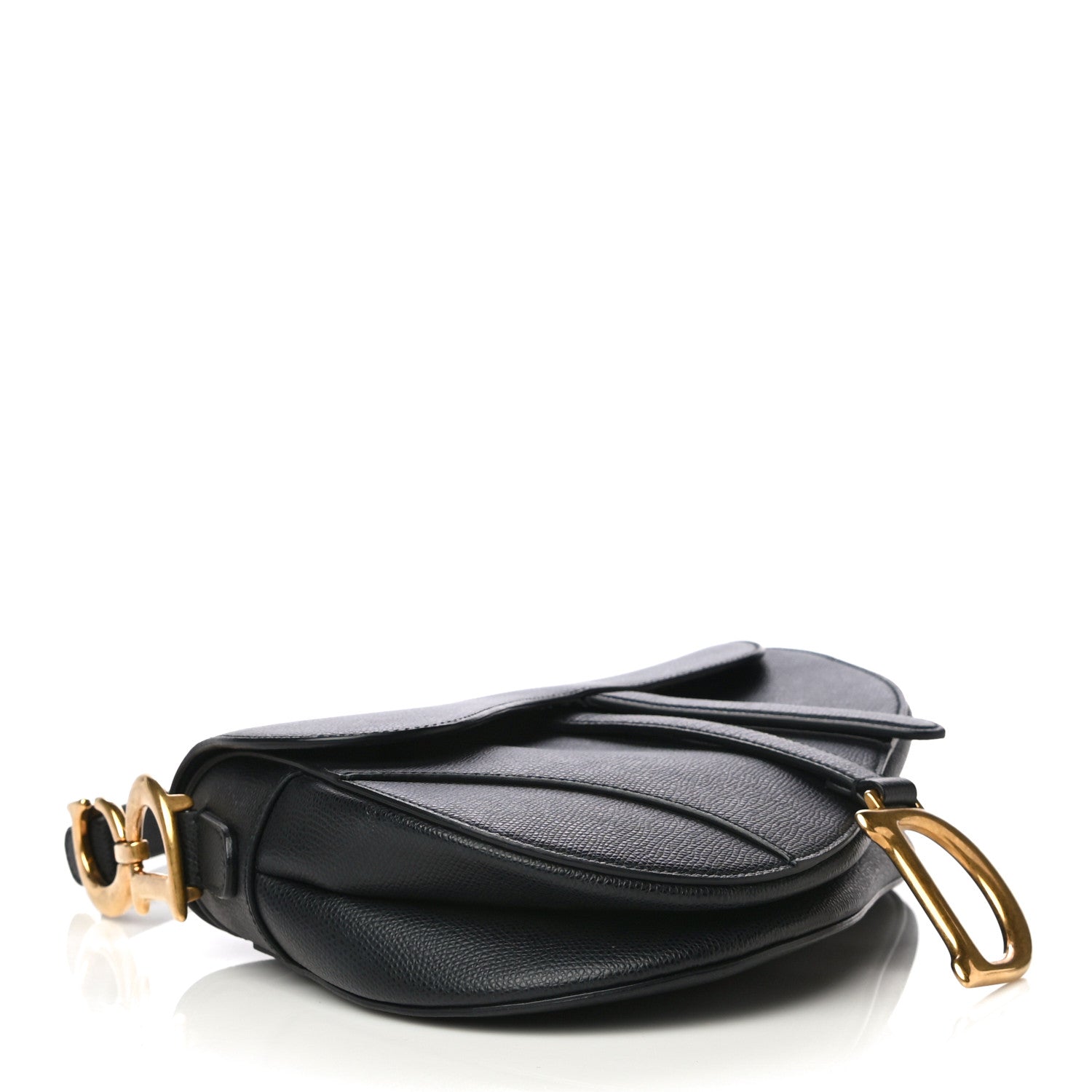 Christian Dior Grained Calfskin Saddle Bag Black 4 of 14