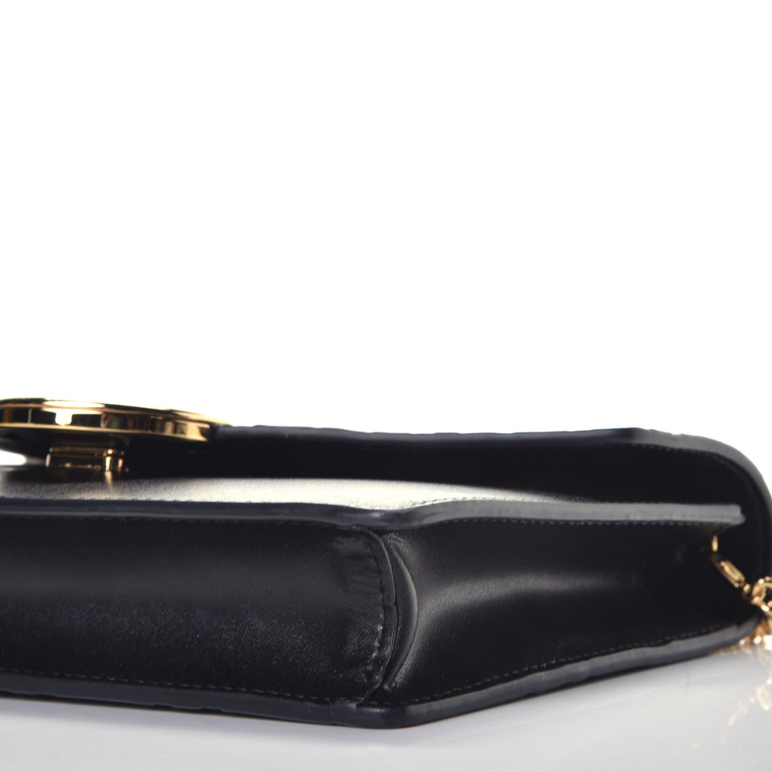 Fendi Vitello Liberty F is Fendi Bi-Color FF 1974 Embossed Medium Envelope Wallet On Chain Black Maya 9 of 10