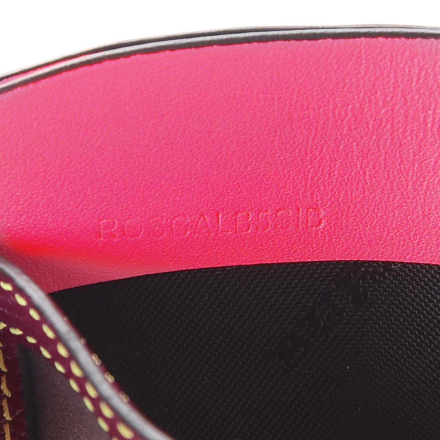 Soft Grain Calfskin Haymarket Check Izzy Card Case Dark Plum