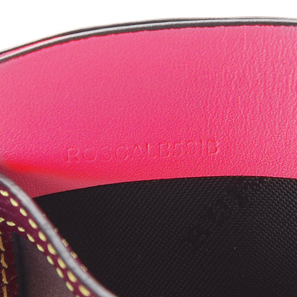Burberry Soft Grain Calfskin Haymarket Check Izzy Card Case Dark Plum 6 of 7