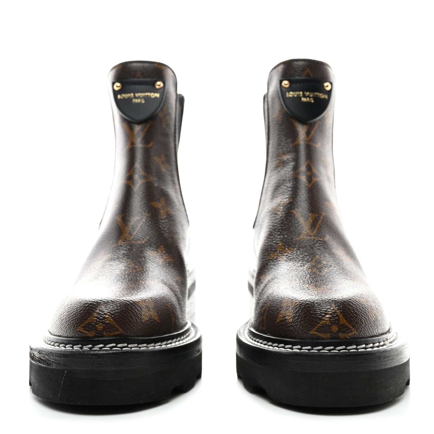 Louis Vuitton Patent Monogram LV Beaubourg Ankle Boots 36 Black 2 of 11