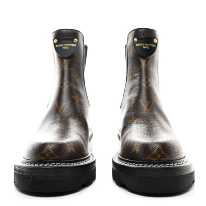 Louis Vuitton Patent Monogram LV Beaubourg Ankle Boots 36 Black 2 of 11