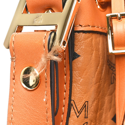 MCM Visetos Small Heritage Drawstring Bucket Bag Cognac 10 of 10