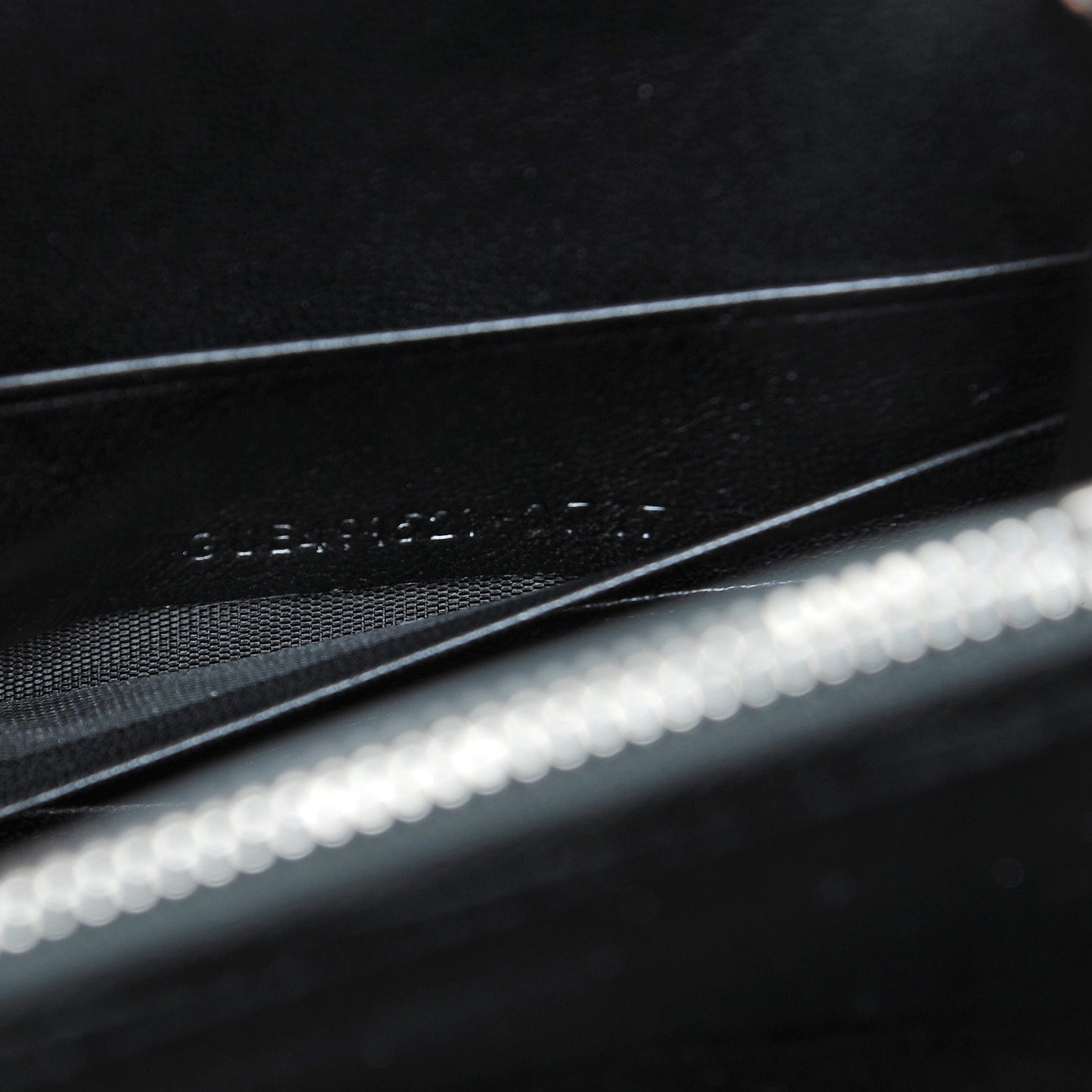 Velvet Crystal Monogram Tassel Chain Wallet Black