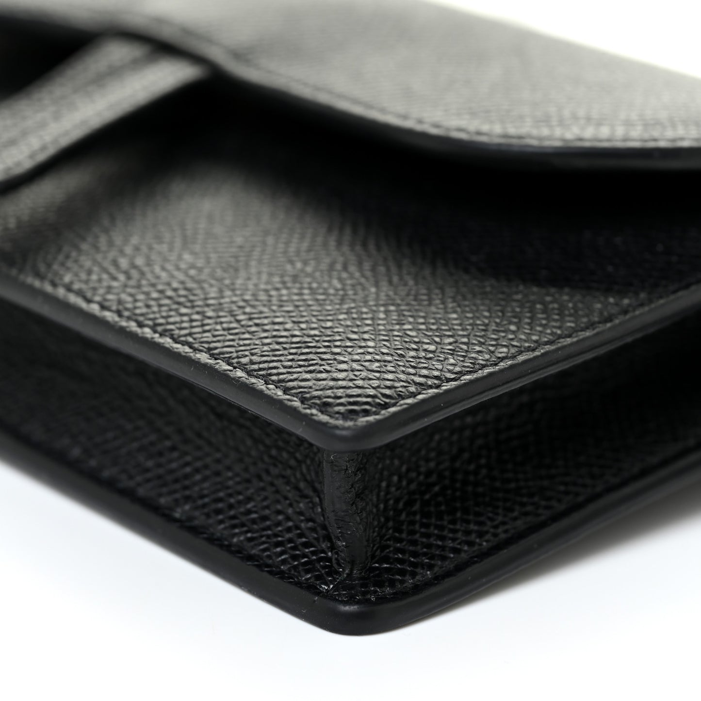 Grained Calfskin Saddle Belt Bag Black