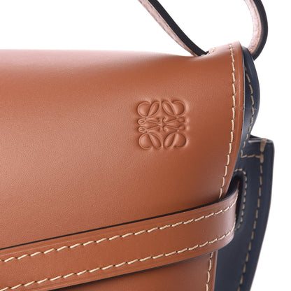 Loewe Calfskin Small Gate Crossbody Bag Tan Steel Blue 7 of 9