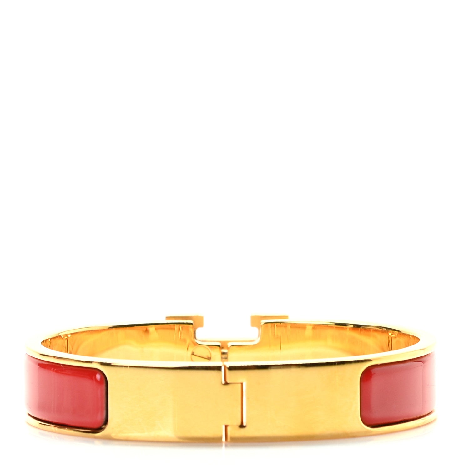 Hermes Enamel Narrow Clic Clac H Bracelet PM Rouge Vif 3 of 5