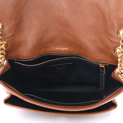 Saint Laurent Crinkled Calfskin Matelasse Monogram Medium Niki Chain Satchel Natural Tan 4 of 8