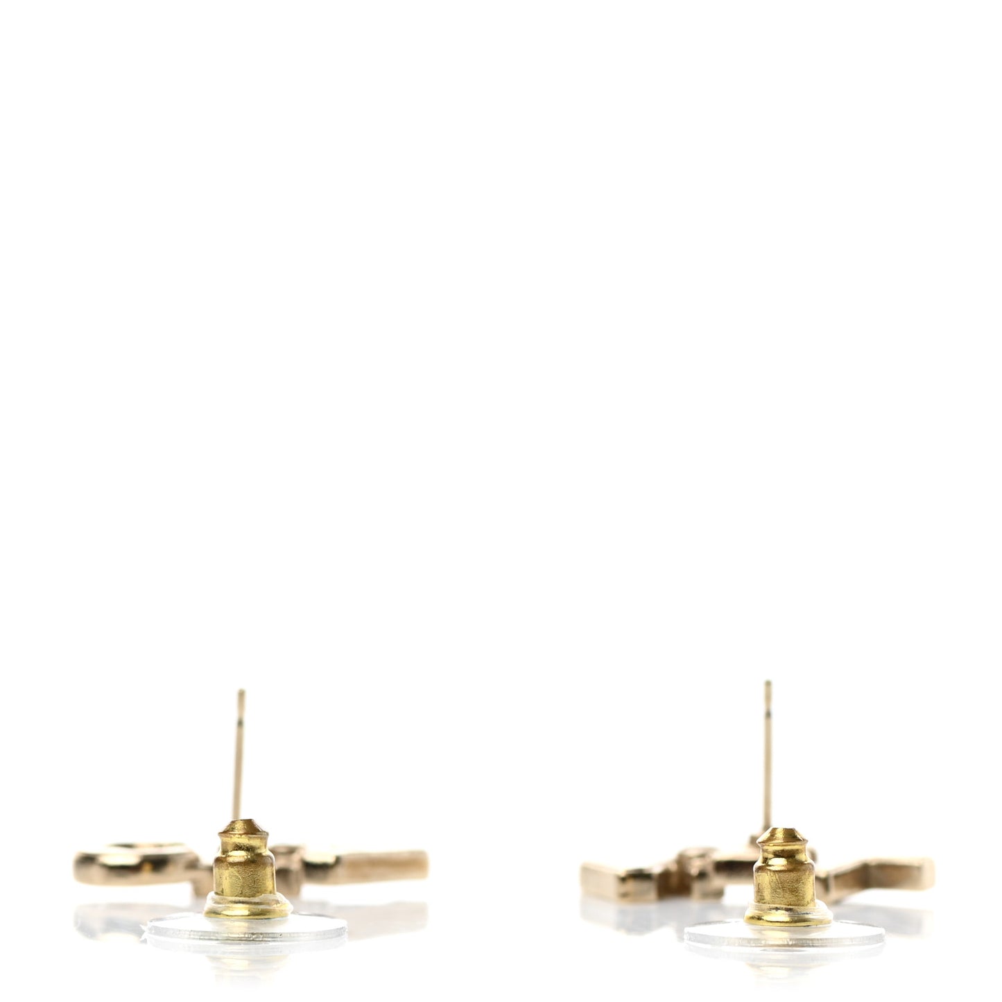 Crystal Pearl Signature Stud Earrings Gold