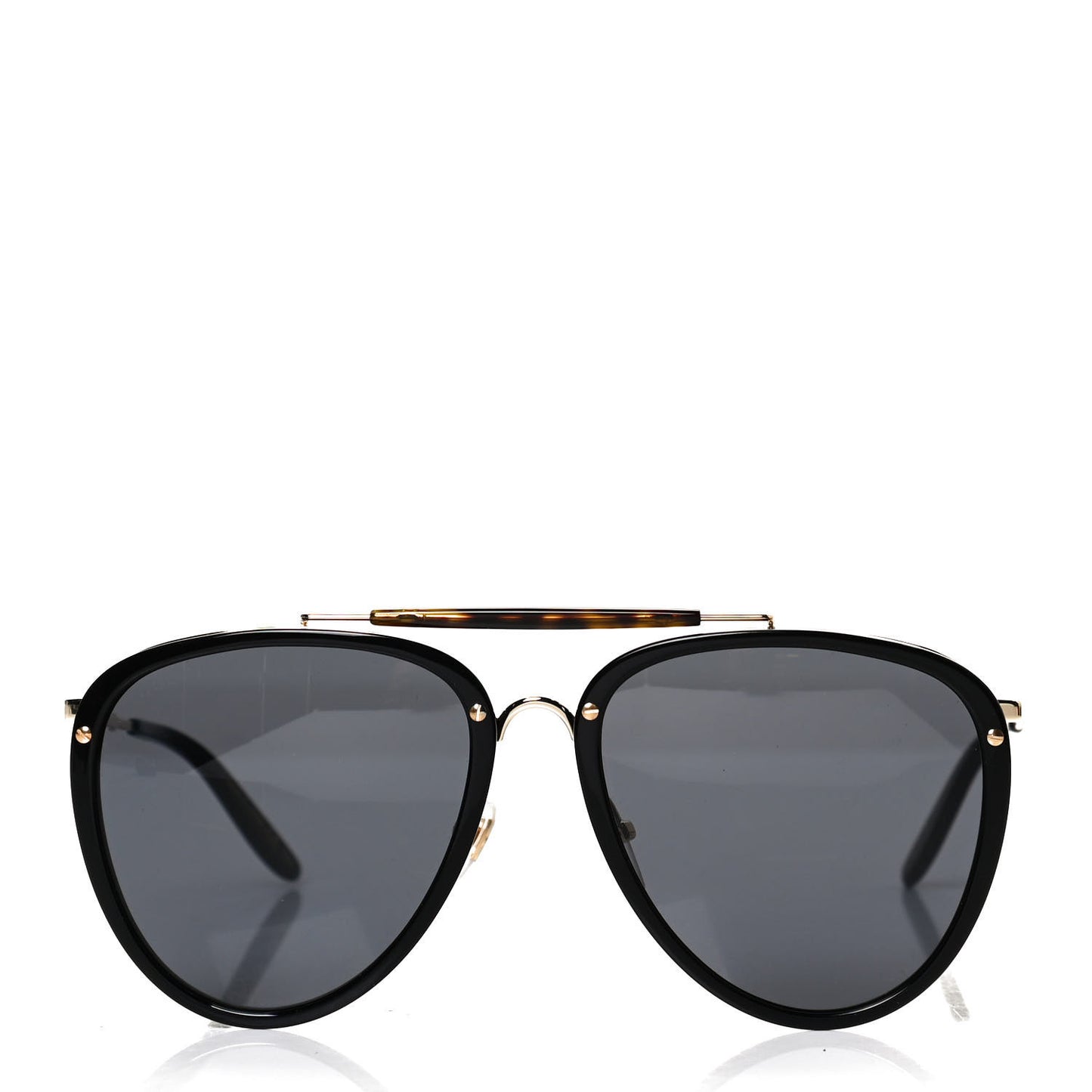 Metal Aviator Sunglasses GG0672S Black Gold