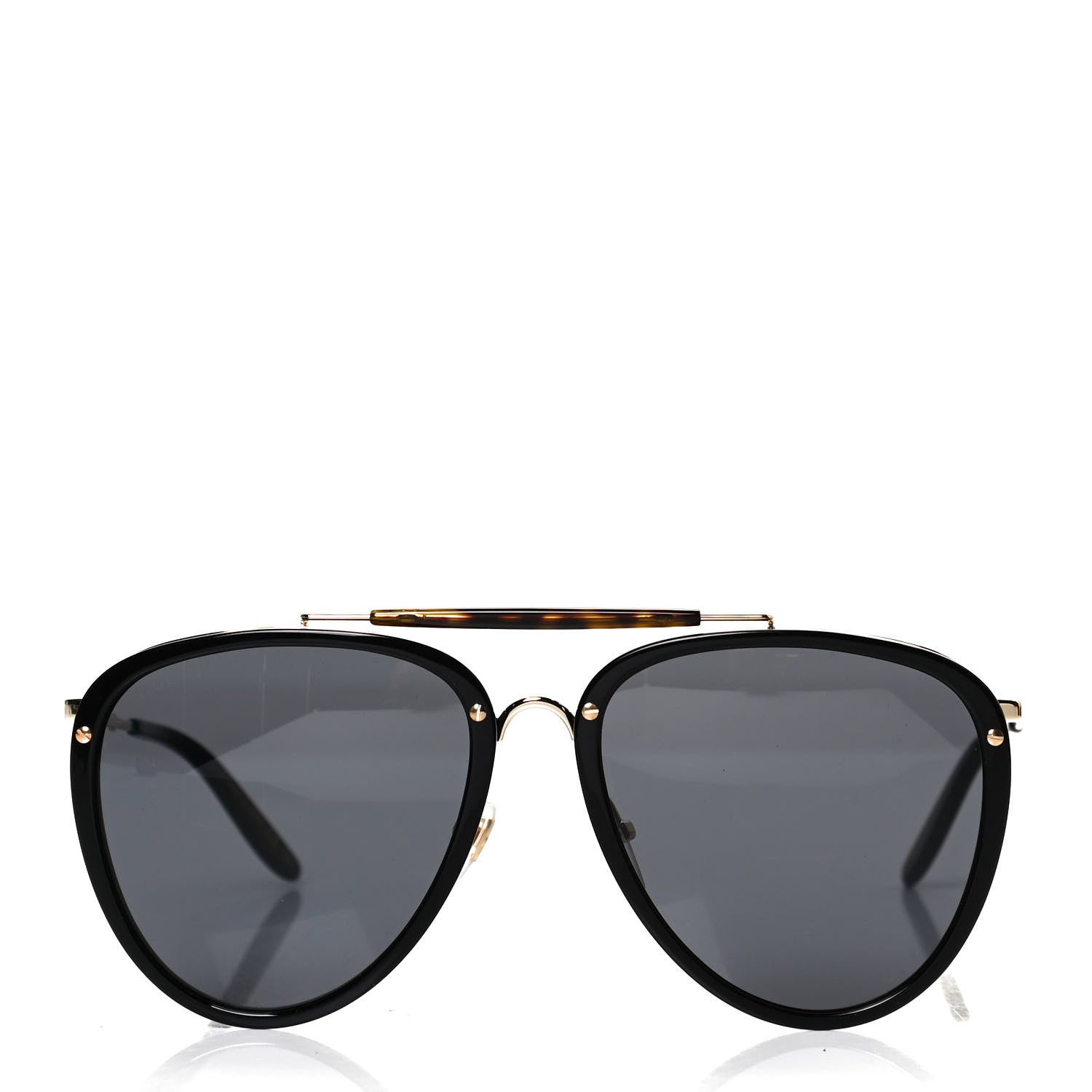 Gucci Metal Aviator Sunglasses GG0672S Black Gold 2 of 8