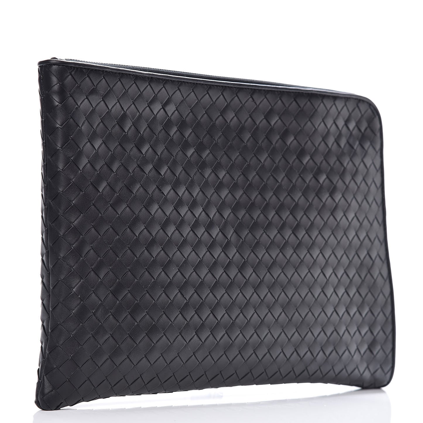 Calfskin Intrecciato Small Document Case Black