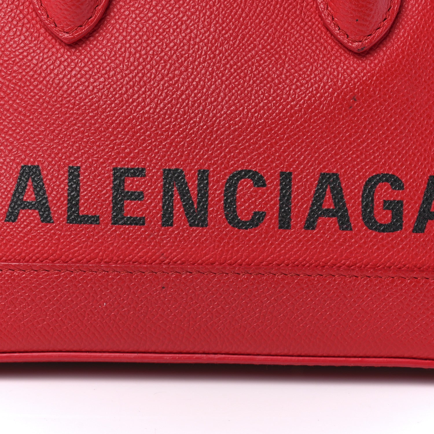 Balenciaga Signature Grained Calfskin Logo XXS Ville Top Handle Bag Rouge Coquelicot Black 15 of 25