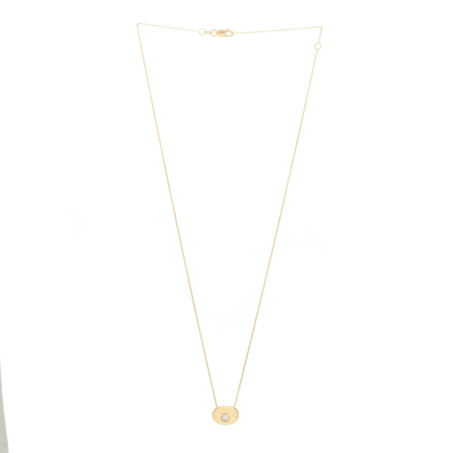 Roberto Coin 18K Yellow Gold Diamond Bean Pendant Necklace 3 of 7