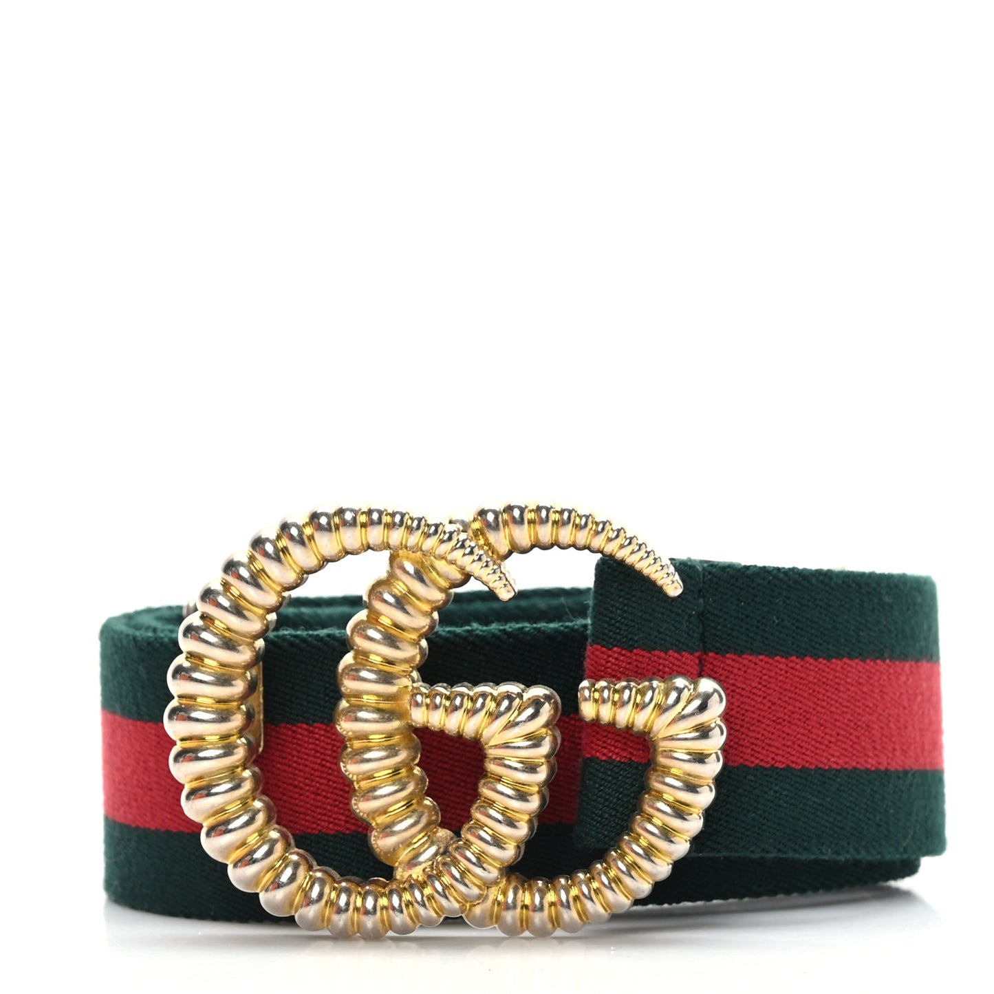 Canvas Torchon Double G Web Belt 85 34 Verde