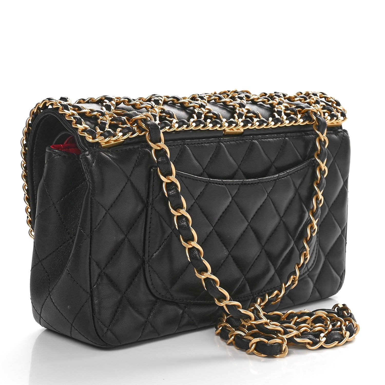 Chanel Lambskin Timeless Classic Chained Double Flap Black 2 of 10