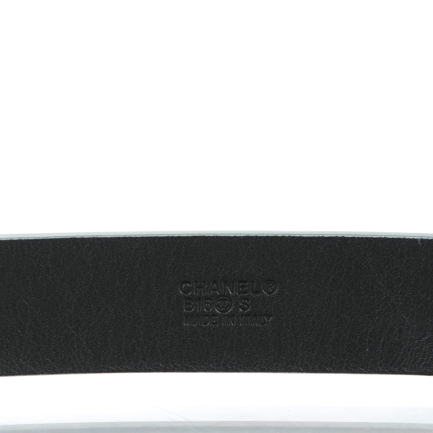 Calfskin CC Mirror Belt 85 34 Silver