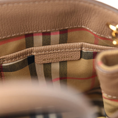 Burberry Grainy Calfskin House Check Small Banner Tote Tan 5 of 9
