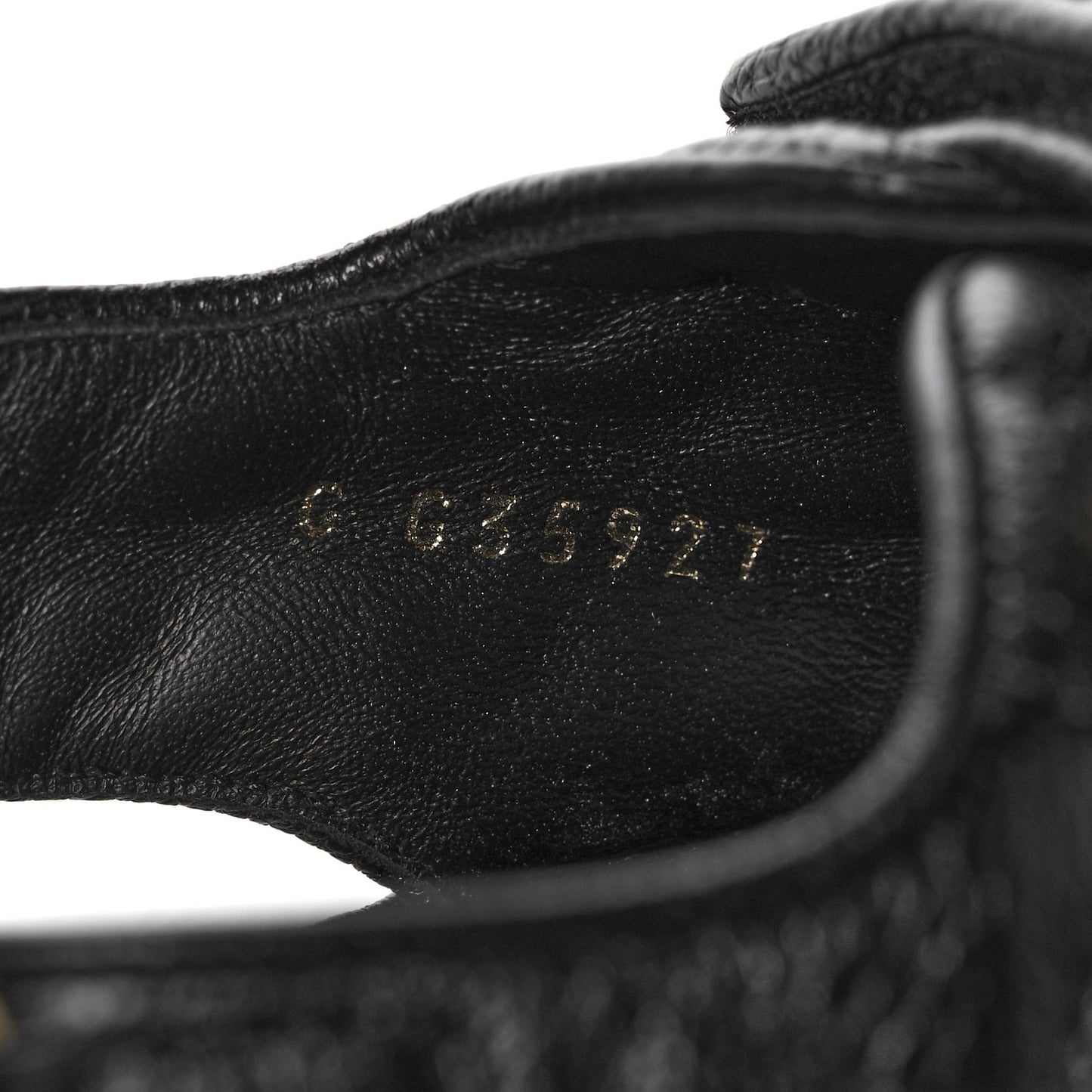 Grained Calfskin Velcro Dad Sandals 39 Black