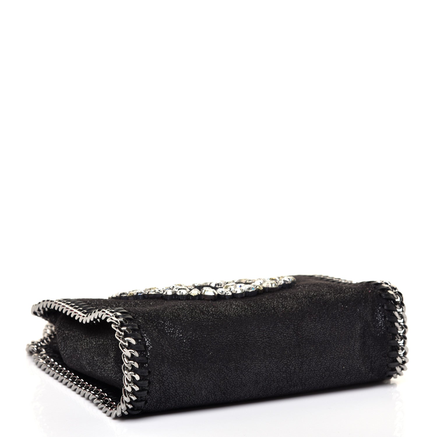Stella McCartney Shaggy Deer Crystal Stones Peace Tiny Falabella Tote Black 4 of 10