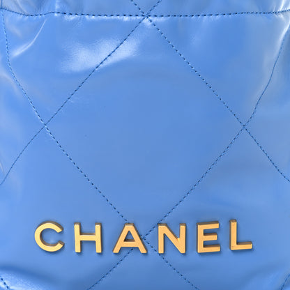 Chanel Shiny Calfskin Quilted Mini Chanel 22 Blue 8 of 11