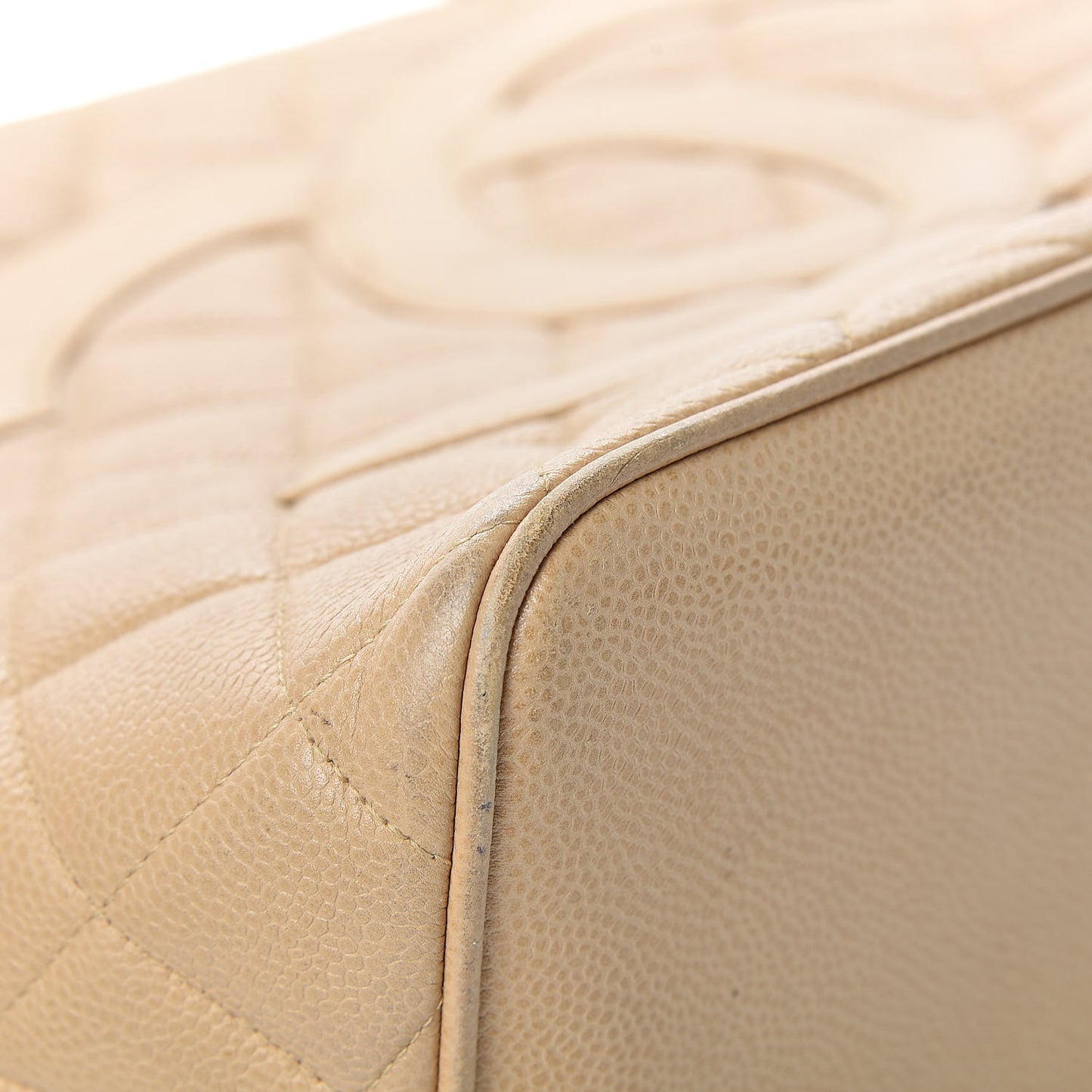 Caviar Quilted Medallion Tote Beige