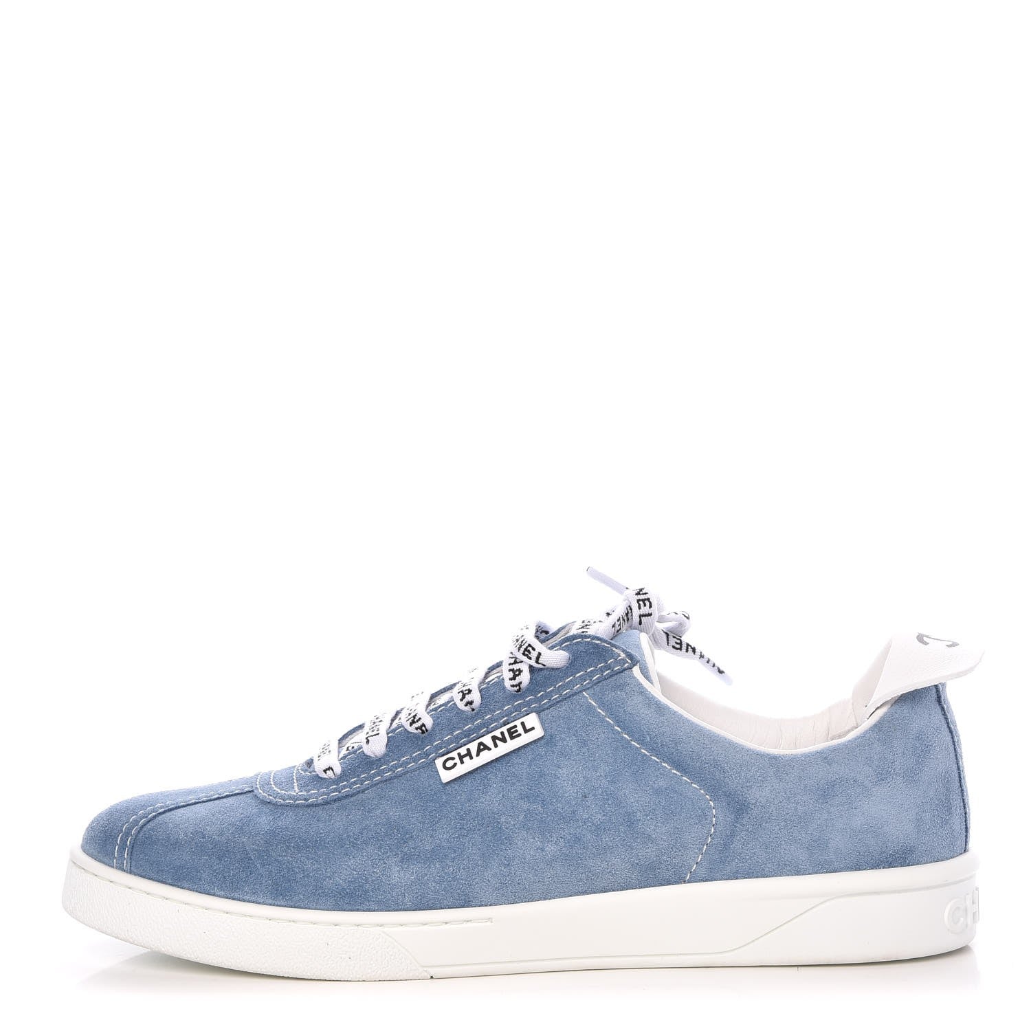 Chanel Suede Calfskin Sneakers 41 Sky Blue 1 of 13
