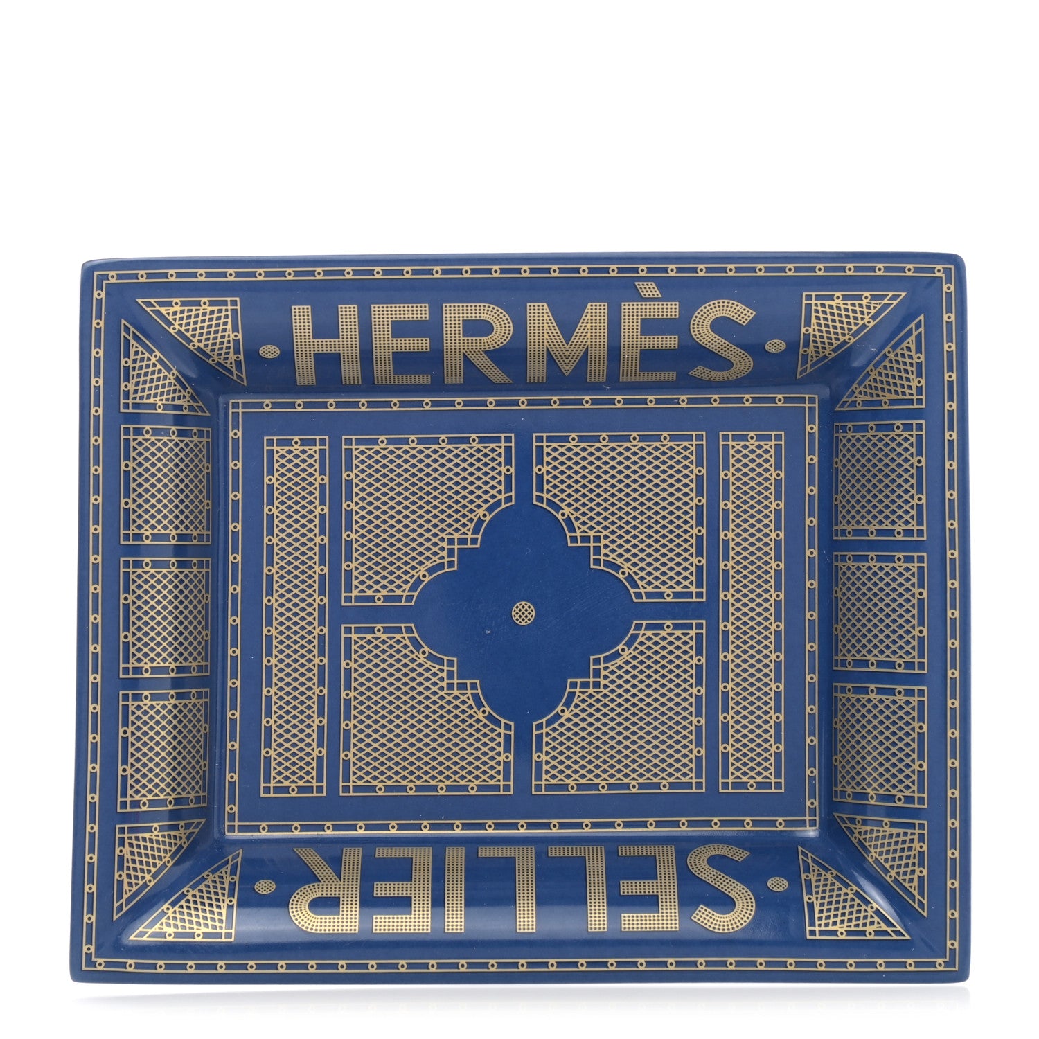 Hermes Porcelain Sellier Change Tray Bleu Roi 1 of 8