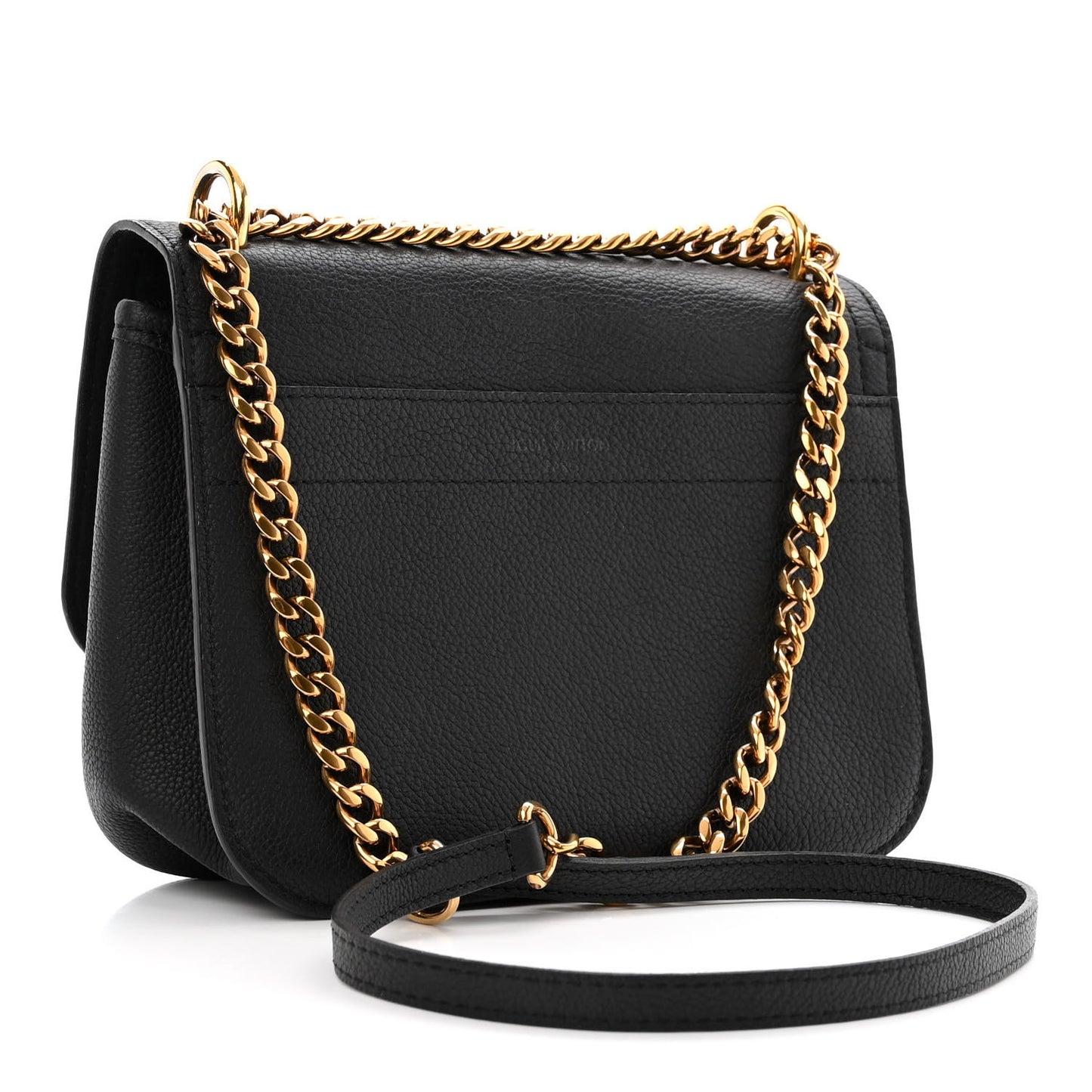 Grained Calfskin Lockme Chain Bag PM Black