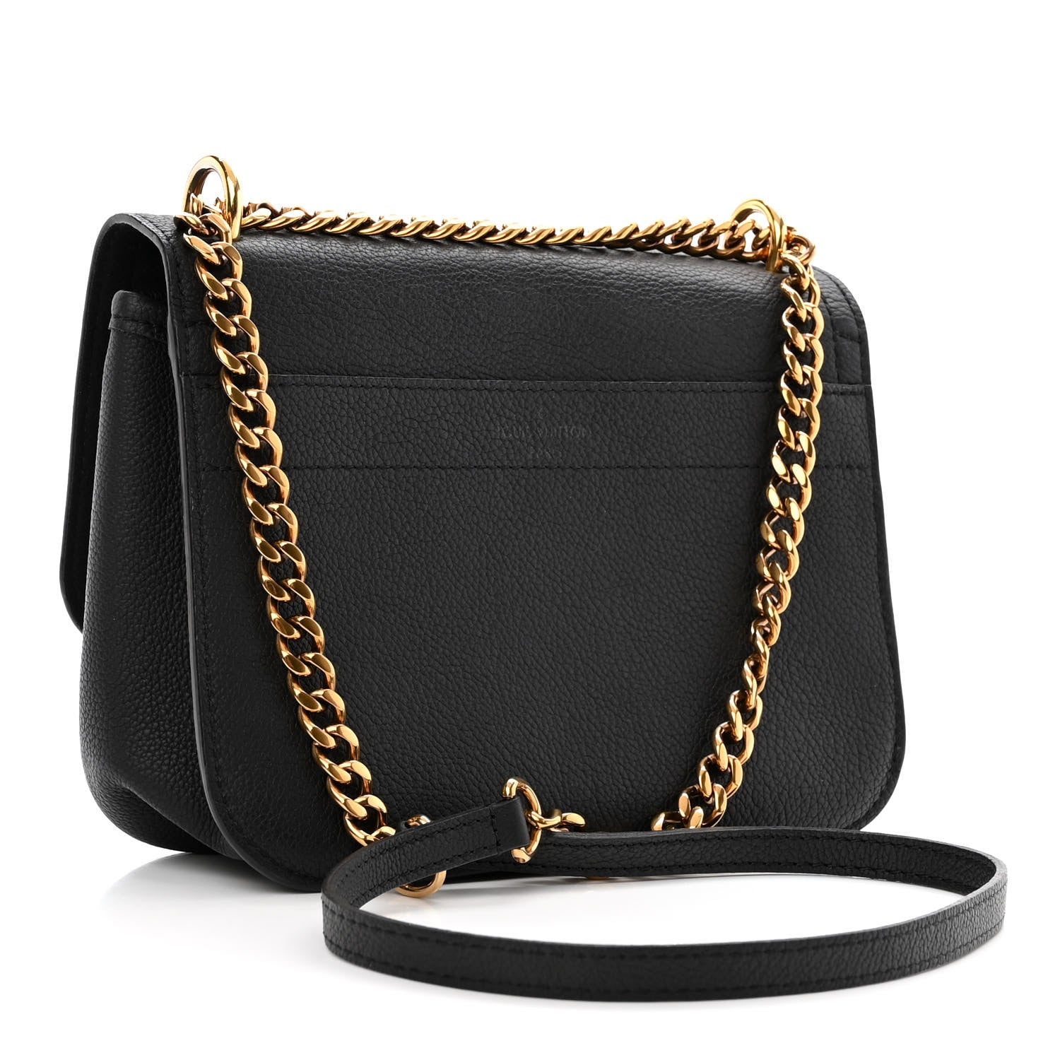 Louis Vuitton Grained Calfskin Lockme Chain Bag PM Black 3 of 9