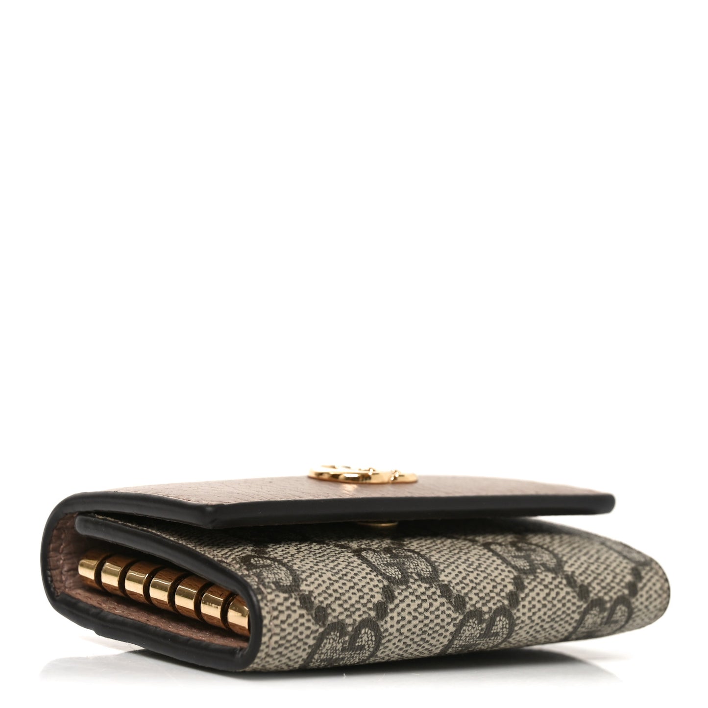 Dollar Calfskin GG Supreme Monogram GG Marmont 6 Key Holder Case Old Rose Beige Ebony