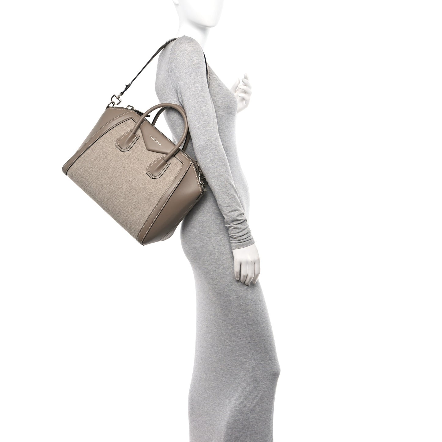 Calfskin Wool Medium Antigona Beige