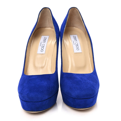 Jimmy Choo Suede 120mm Platform Pumps 38 Electric Blue 3 of 8