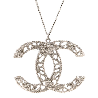 Chanel Large Baroque CC Necklace Silver 4 of 6