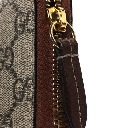 Gucci GG Supreme Monogram Cuoio Toscano Zip Around Wallet Beige Ebony Cuir 8 of 9