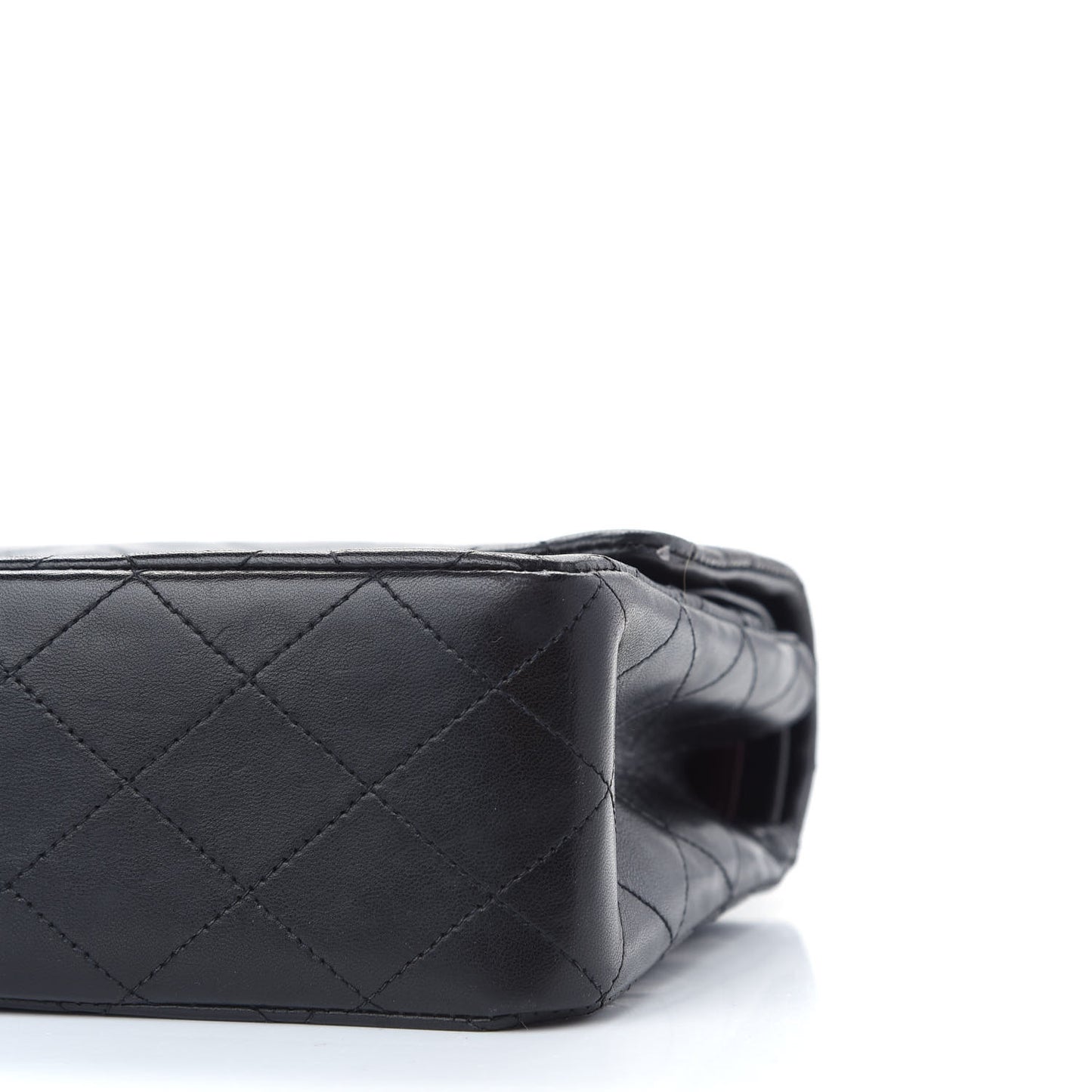 Lambskin Quilted Medium Double Flap Black