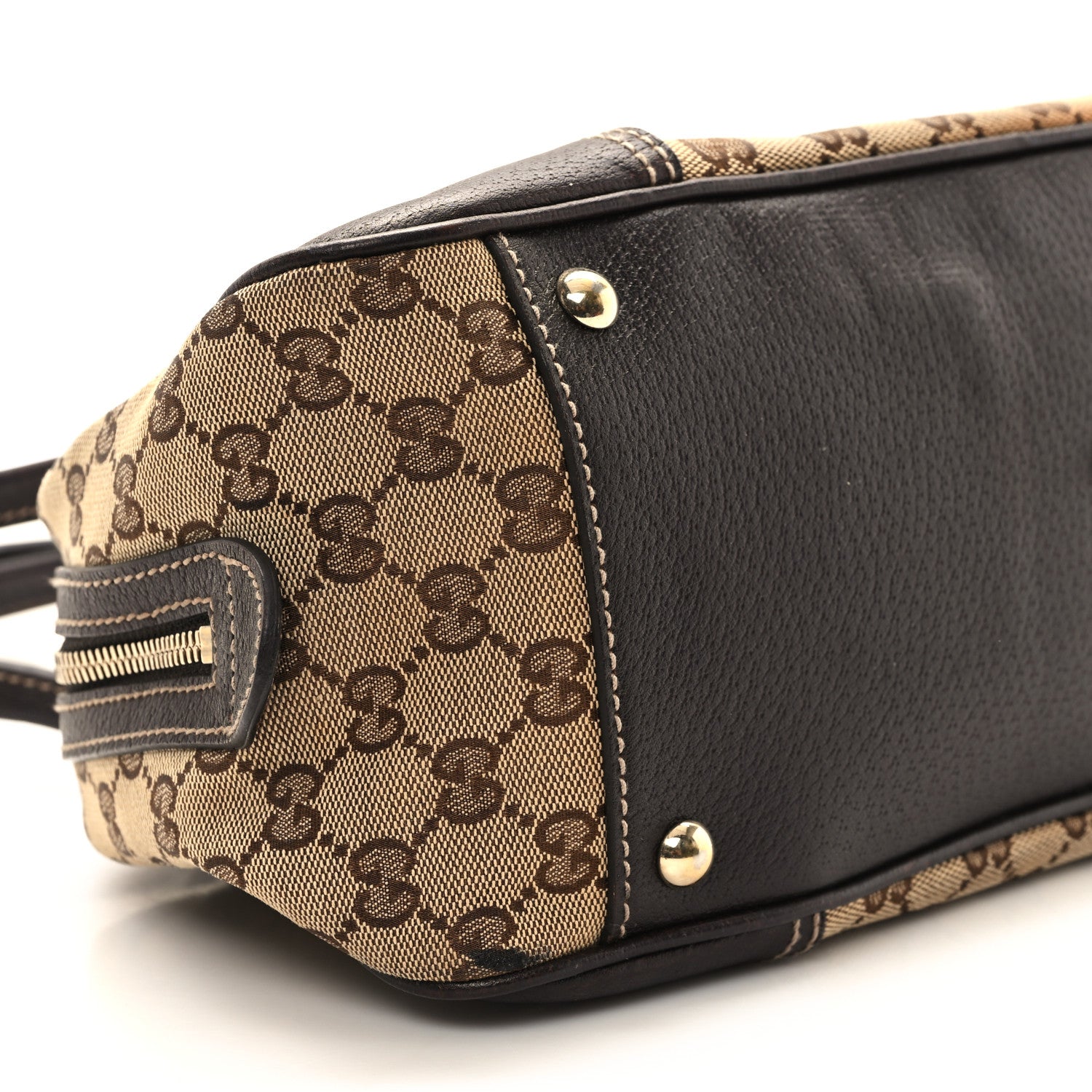 Gucci Monogram Small Princy Satchel Dark Brown 9 of 11
