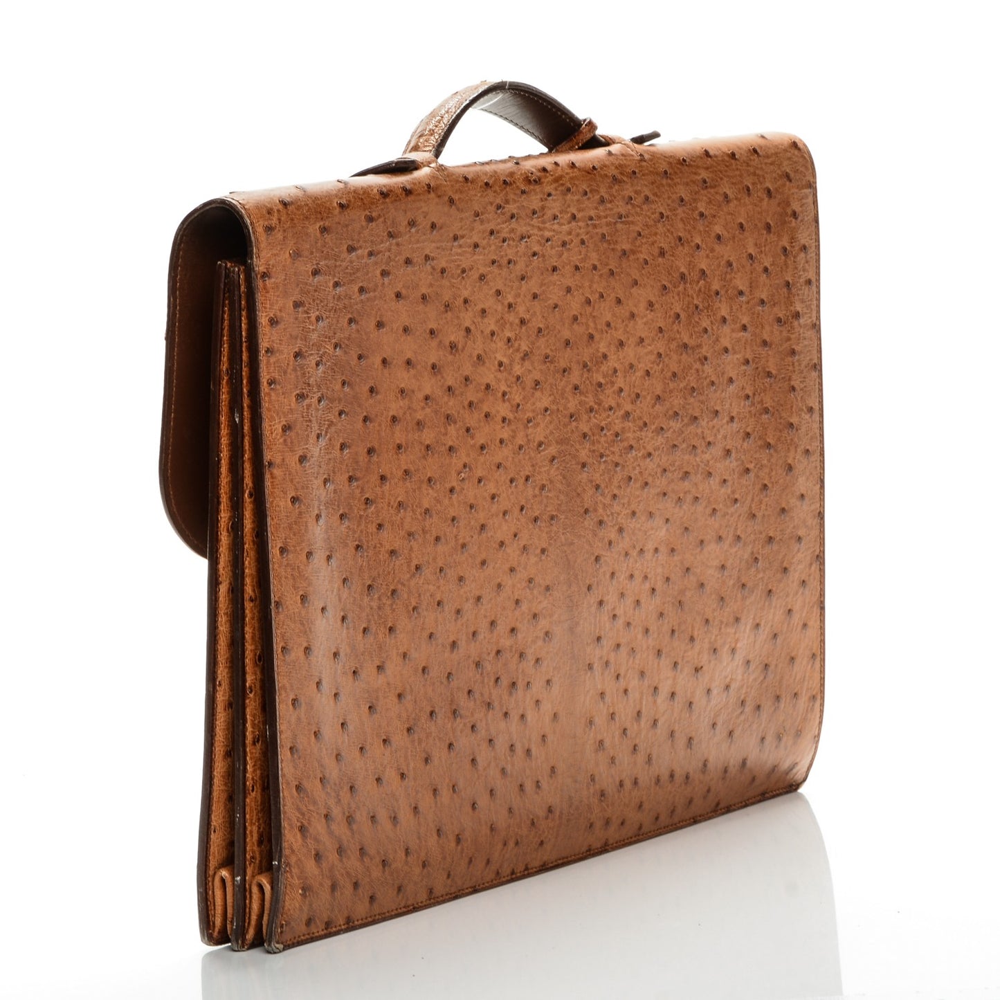 Ostrich Sac a Depeche Briefcase Gold