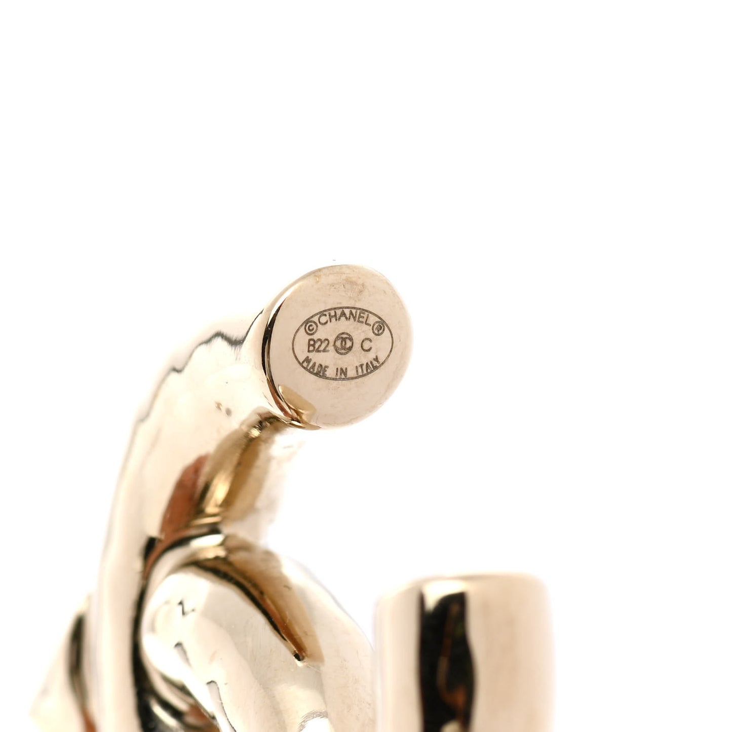 Metal Large CC Earrings Light Gold