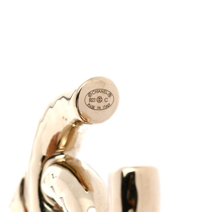 Chanel Metal Large CC Earrings Light Gold 3 of 6